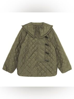 GANNI Recycled Ripstop Quilt Coat 'Green'